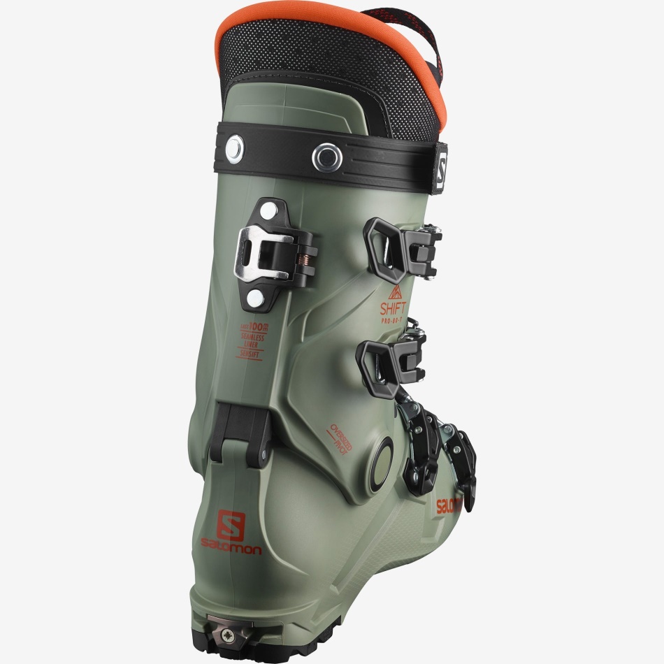Junior-Kids' All-Mountain Boots Shift Pro 80T At Oil Green-Black-Orange - Image 2