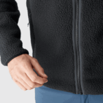 Men's Full Zip Midlayer Jacket Outline Warm Teddy Black-Ebony - Image 3