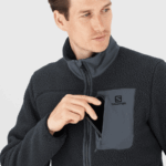 Men's Full Zip Midlayer Jacket Outline Warm Teddy Black-Ebony - Image 4