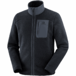 Men's Full Zip Midlayer Jacket Outline Warm Teddy Black-Ebony - Image 5