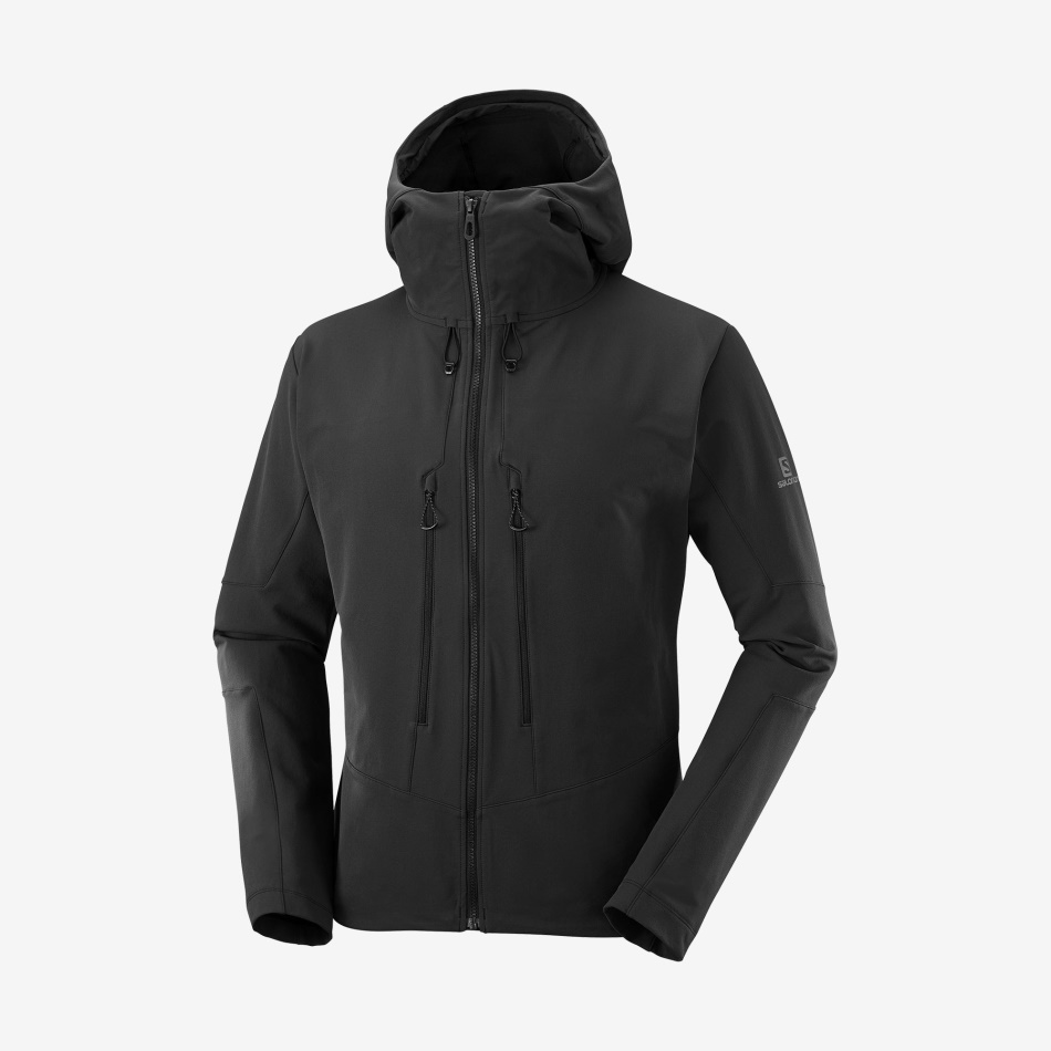 mens_full_zip_midlayer_jacket_outpeak_softshell_black.jpg Men's Full Zip Midlayer Jacket Outpeak Softshell Black - Image 1