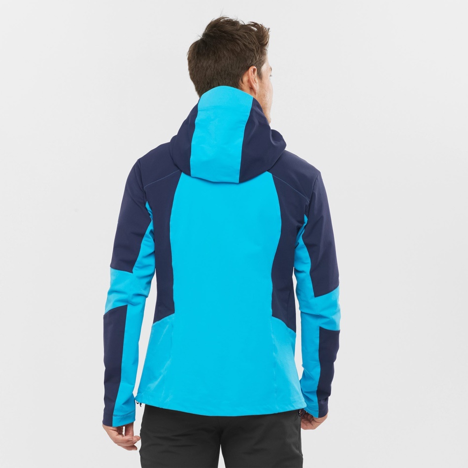 Men's Full Zip Midlayer Jacket Outpeak Softshell Night Sky-Barrier Reef - Image 3