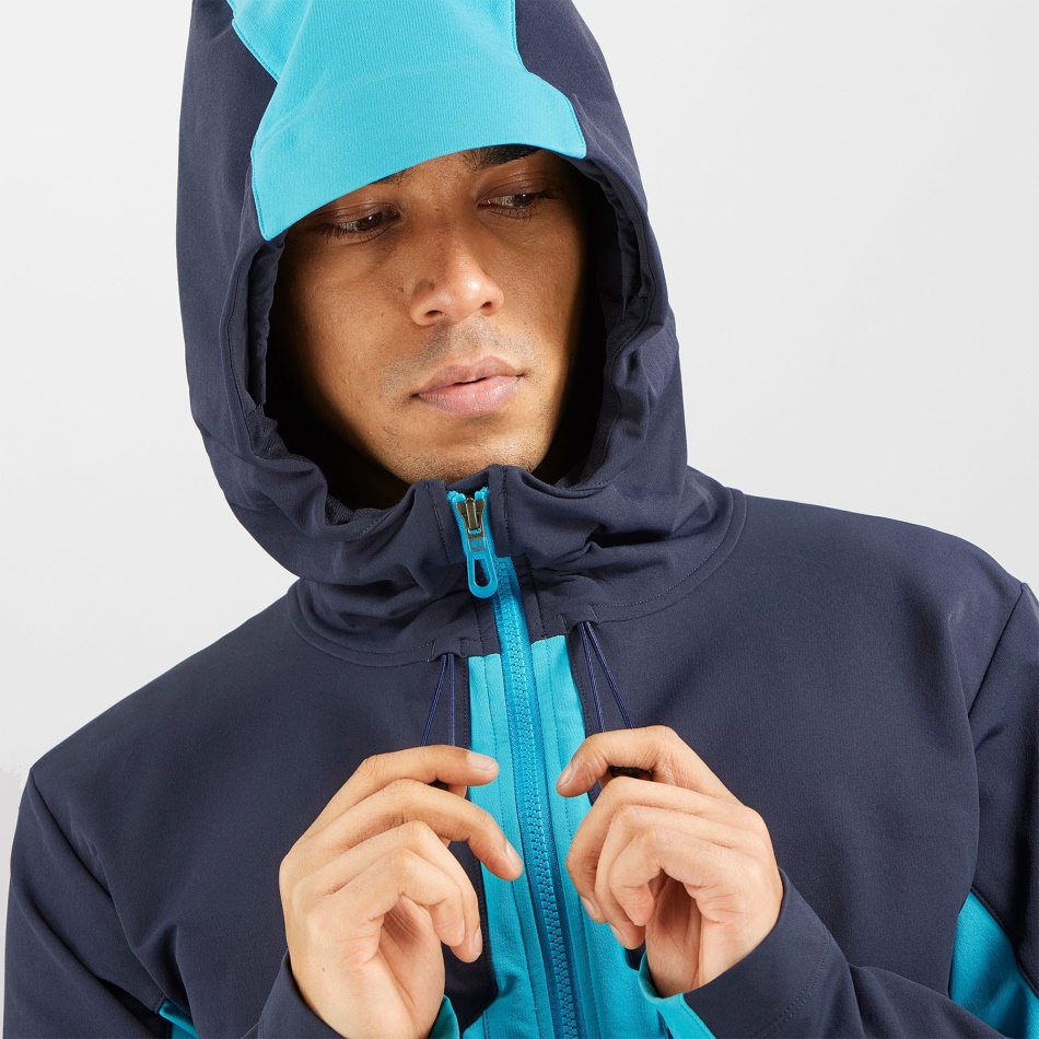Men's Full Zip Midlayer Jacket Outpeak Softshell Night Sky-Barrier Reef - Image 4