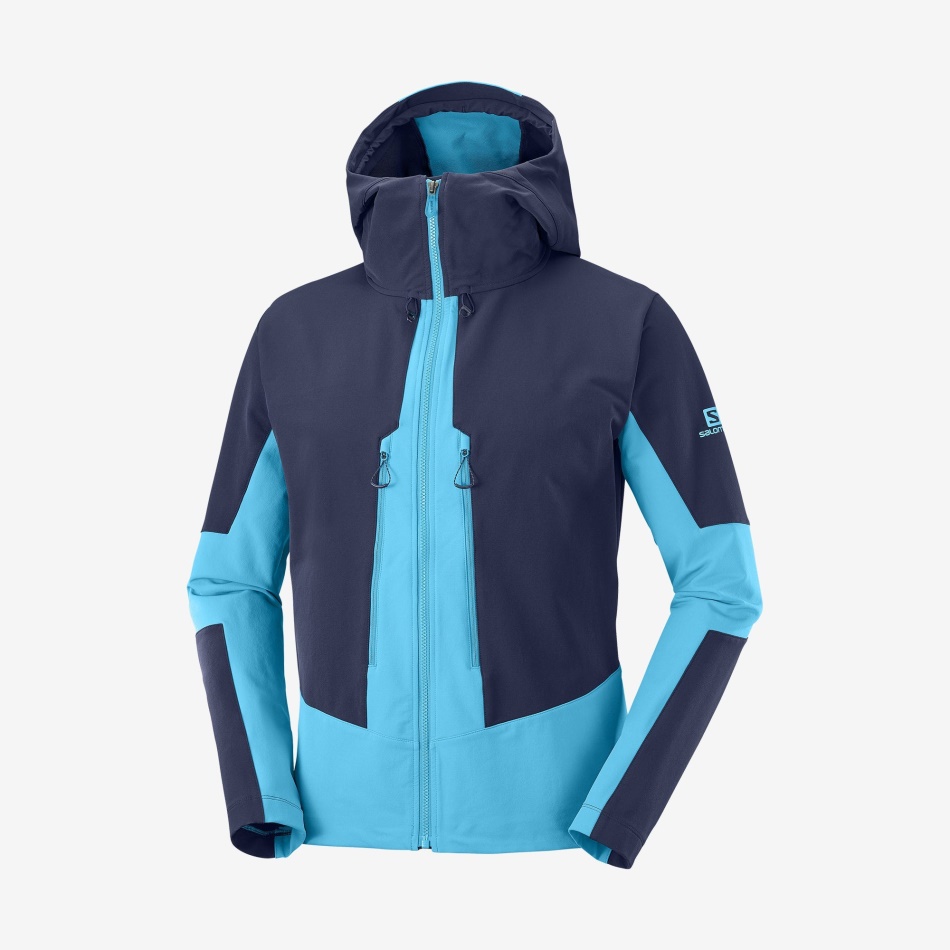 mens_full_zip_midlayer_jacket_outpeak_softshell_night_sky_barrier_reef.jpg Men's Full Zip Midlayer Jacket Outpeak Softshell Night Sky-Barrier Reef - Image 1