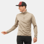 Men's Half Zip Midlayer Essential Lightwarm Roasted Cashew