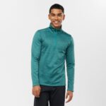 Men's Half Zip Midlayer Essential Lightwarm Seamless Pacific-Heather - Image 2