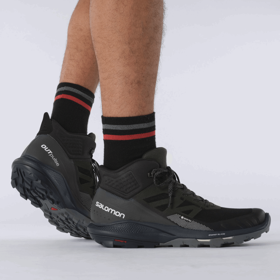 Men's Hiking Boots Outpulse Mid Gore-Tex Black-Ebony-Vanilla Ice - Image 8