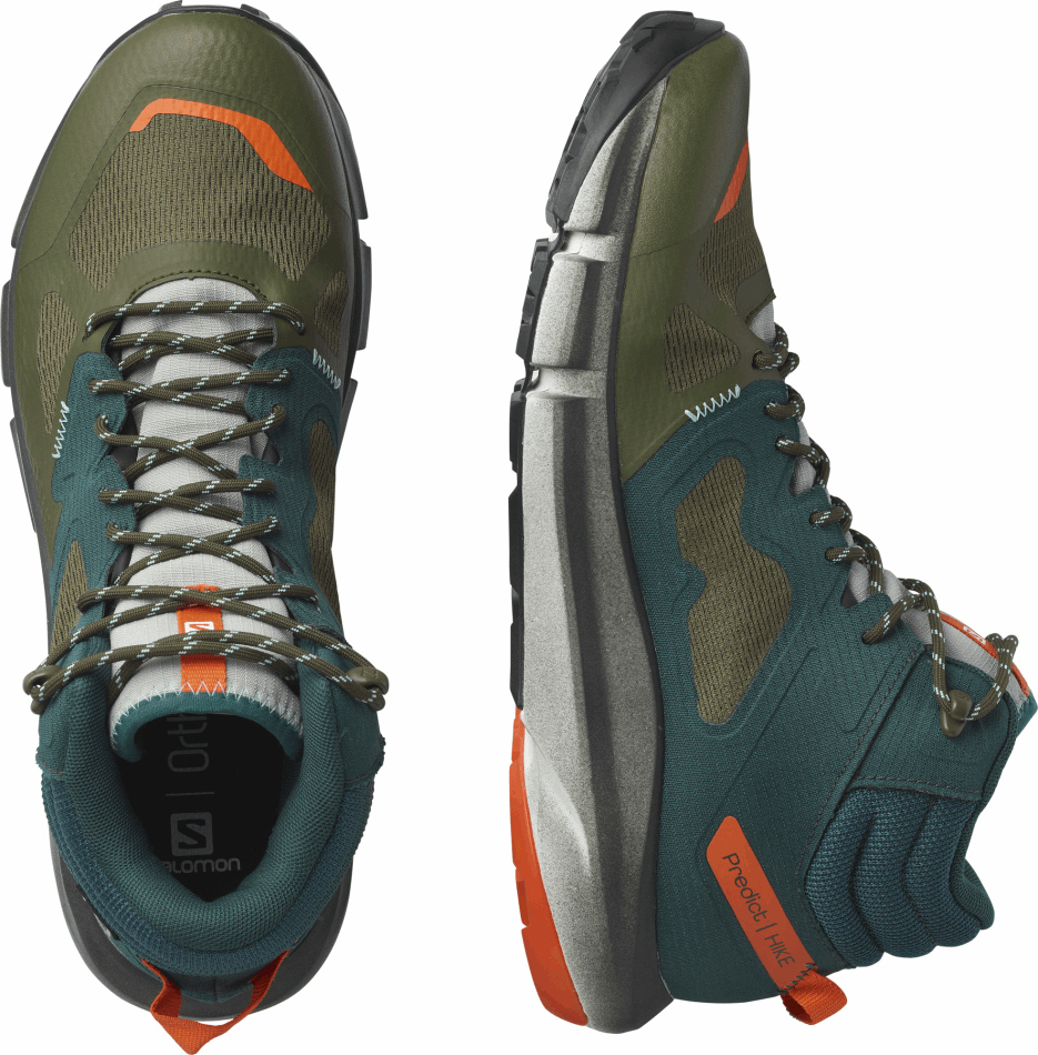 Men's Hiking Boots Predict Hike Mid Gore-Tex Pine-Red Orange - Image 6