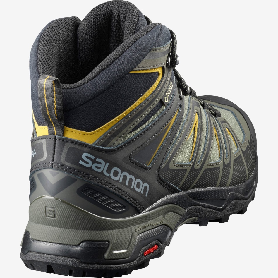 Men's Hiking Boots X Ultra 3 Wide Mid Gore-Gray-Black-Green Sulphur - Image 4