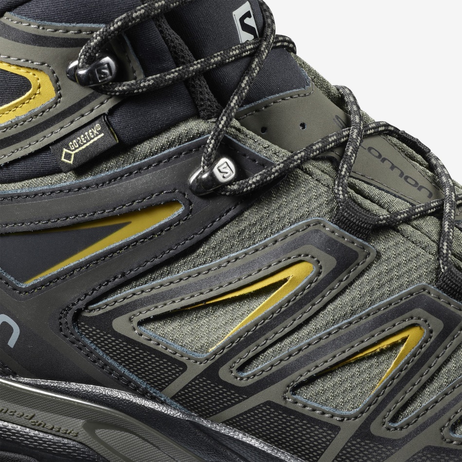 Men's Hiking Boots X Ultra 3 Wide Mid Gore-Gray-Black-Green Sulphur - Image 6