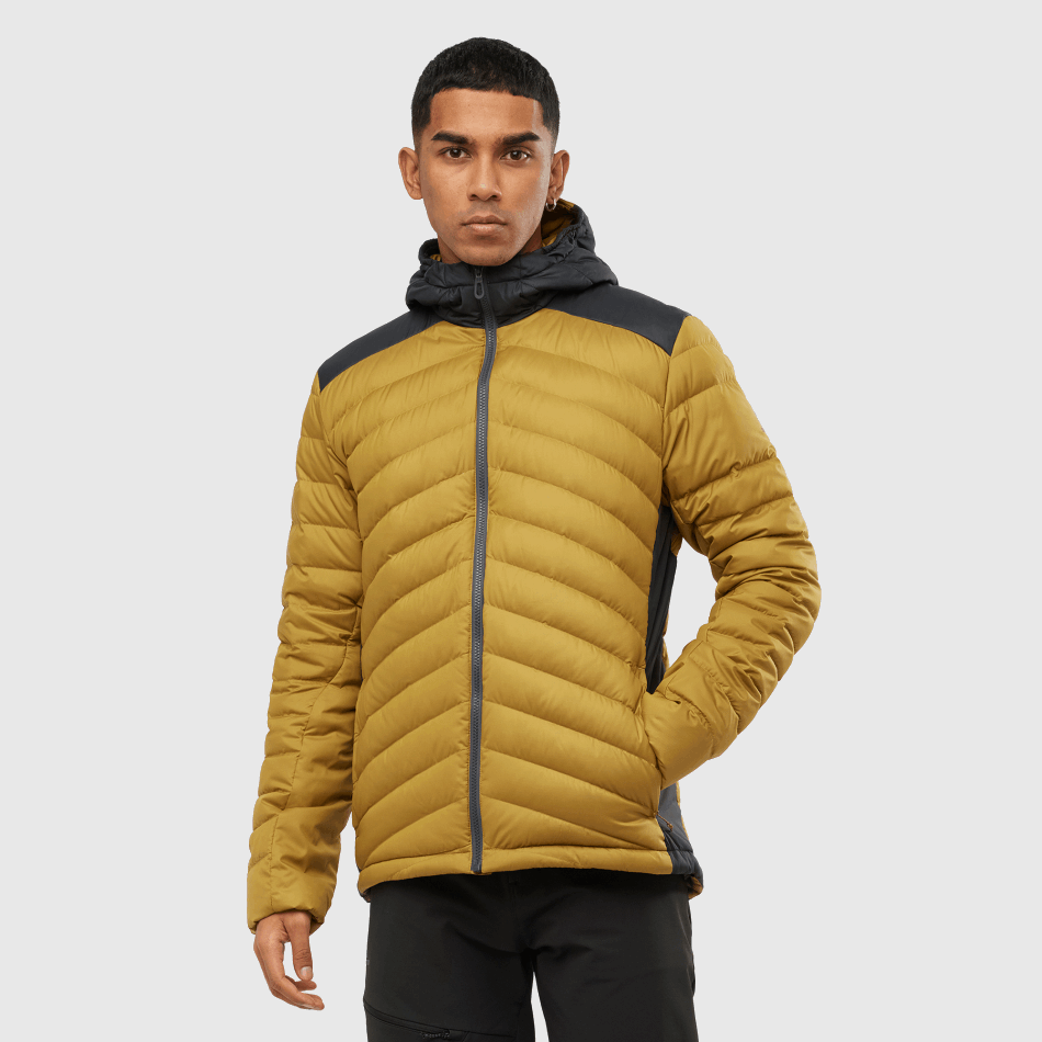 mens_hooded_down_jacket_essential_xwarm_down_cumin_black.png Men's Hooded Down Jacket Essential Xwarm Down Cumin-Black - Image 1