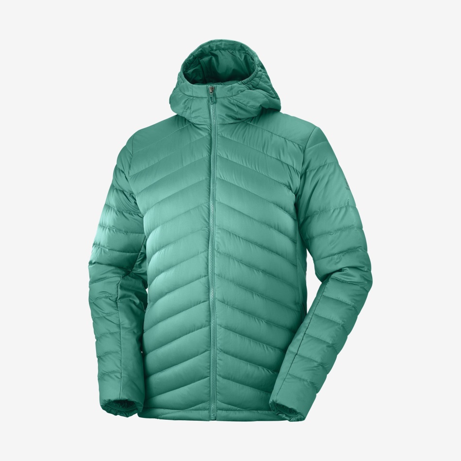 mens_hooded_down_jacket_essential_xwarm_down_pacific.jpg Men's Hooded Down Jacket Essential Xwarm Down Pacific - Image 1