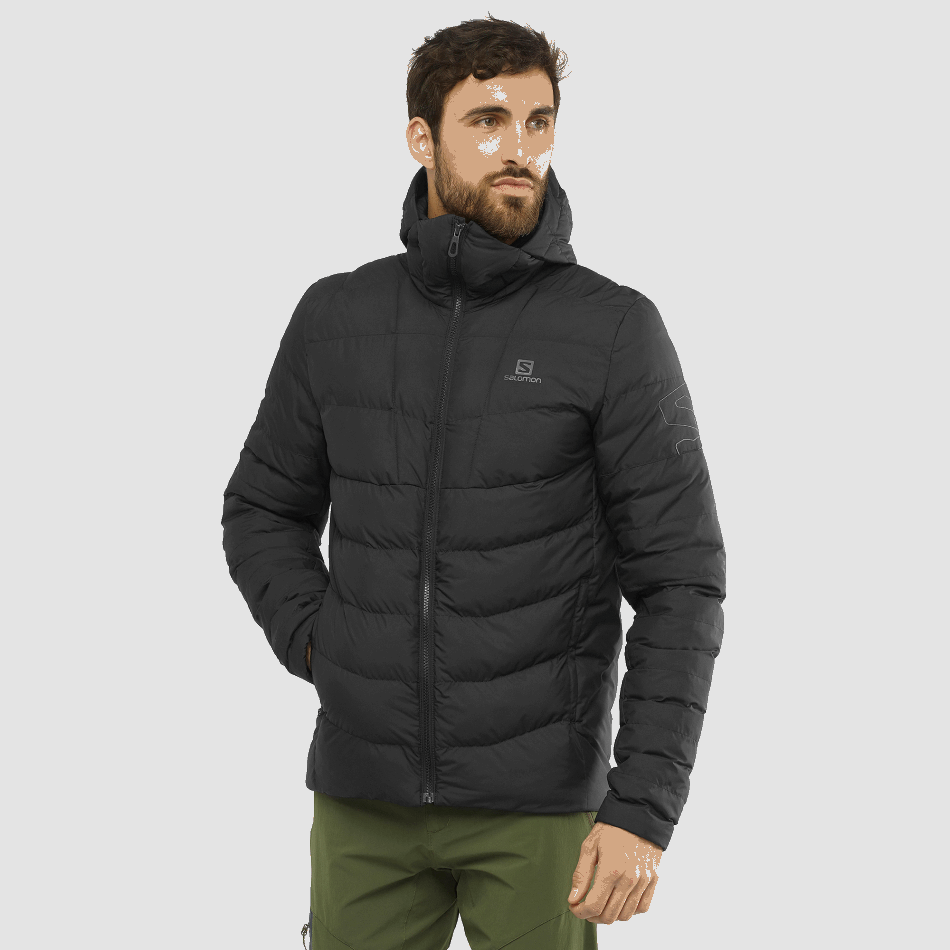 mens_insulated_hooded_jacket_essential_xwarm_insulated_black.png Men's Insulated Hooded Jacket Essential Xwarm Insulated Black - Image 1