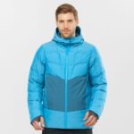 Men's Insulated Hooded Jacket Snowshelter Barrier Reef-Blue-Heather - Image 2