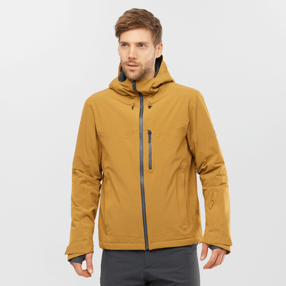 mens_insulated_hooded_jacket_untracked_bronze_brown_cumin_heather.png Men's Insulated Hooded Jacket Untracked Bronze Brown-Cumin-Heather - Image 1