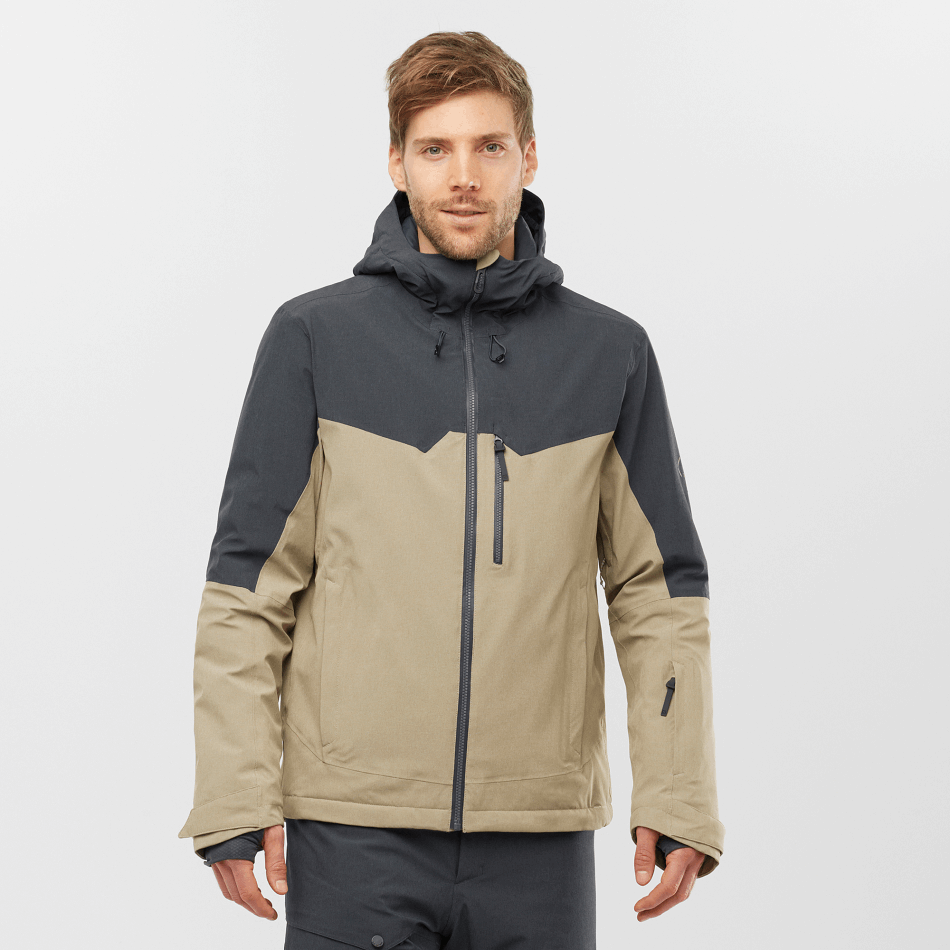 mens_insulated_hooded_jacket_untracked_cashew_plaza_taupe_heather.png Men's Insulated Hooded Jacket Untracked Cashew-Plaza Taupe-Heather - Image 1