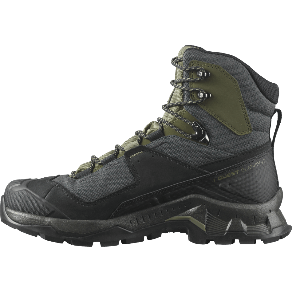 Men's Leather Hiking Boots Quest Element Gore-Tex Black-Green - Image 5