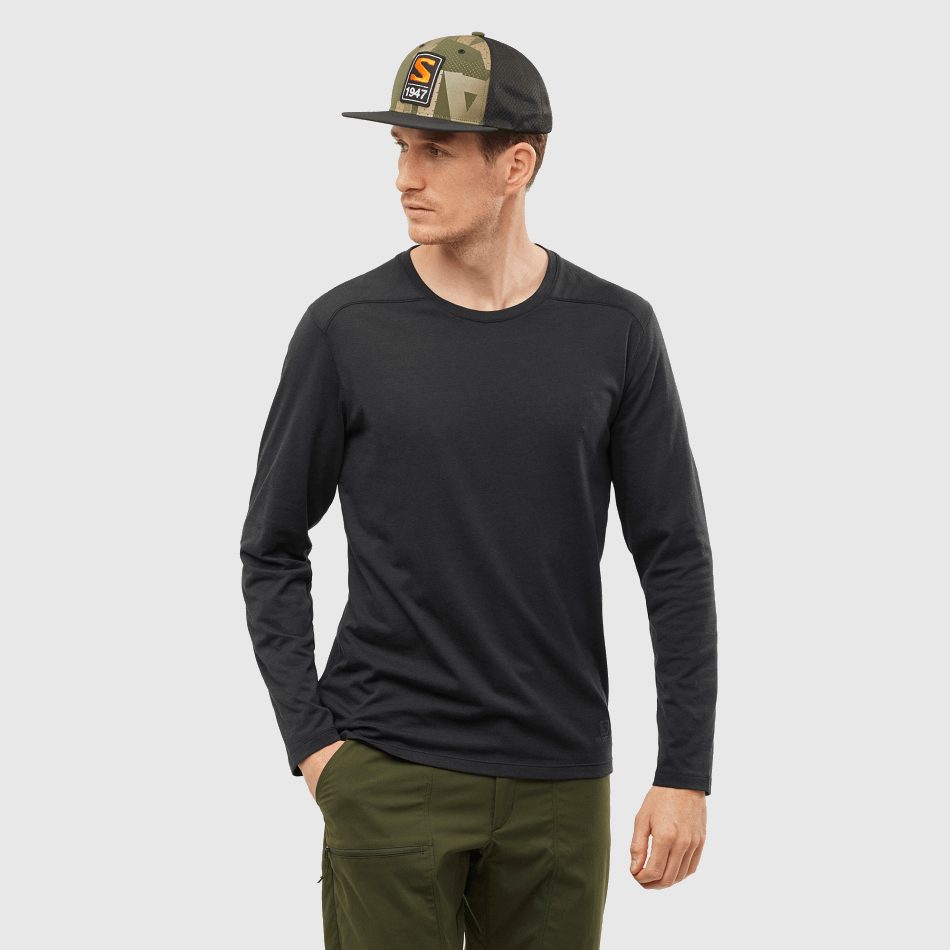 mens_long_sleeve_t_shirt_essential_black.png Men's Long Sleeve T-Shirt Essential Black - Image 1