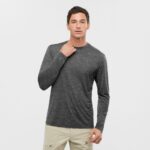 Men's Long Sleeve T-Shirt Outlife Merino Blend Black - Image 2