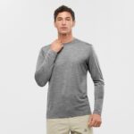Men's Long Sleeve T-Shirt Outlife Merino Blend Medium Grey - Image 2