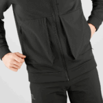 Men's Midlayer Jacket With Hood Essential Warm Fleece Black-Heather - Image 5