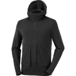 Men's Midlayer Jacket With Hood Essential Warm Fleece Black-Heather - Image 6