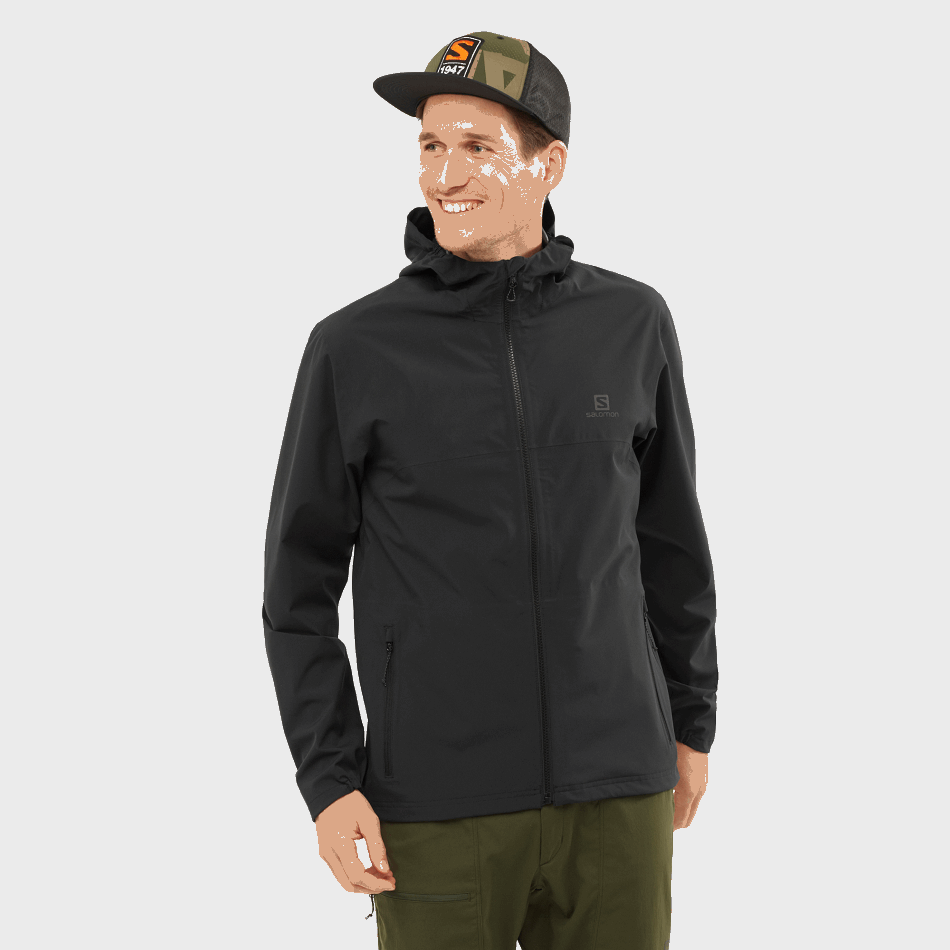 mens_shell_jacket_essential_waterproof_2_5l_black.png Men's Shell Jacket Essential Waterproof 2.5L Black - Image 1