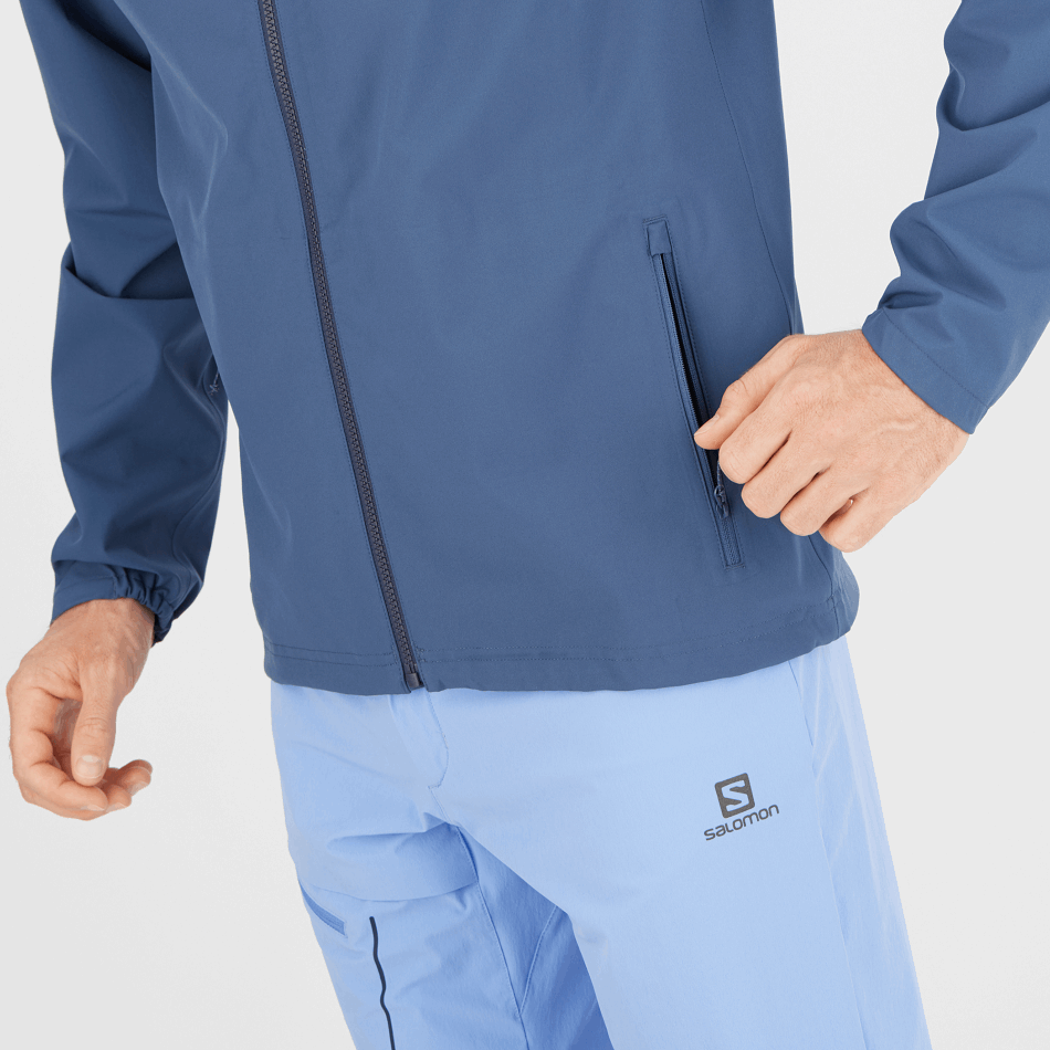 Men's Shell Jacket Essential Waterproof 2.5L Dark Denim-Mood Indigo - Image 4