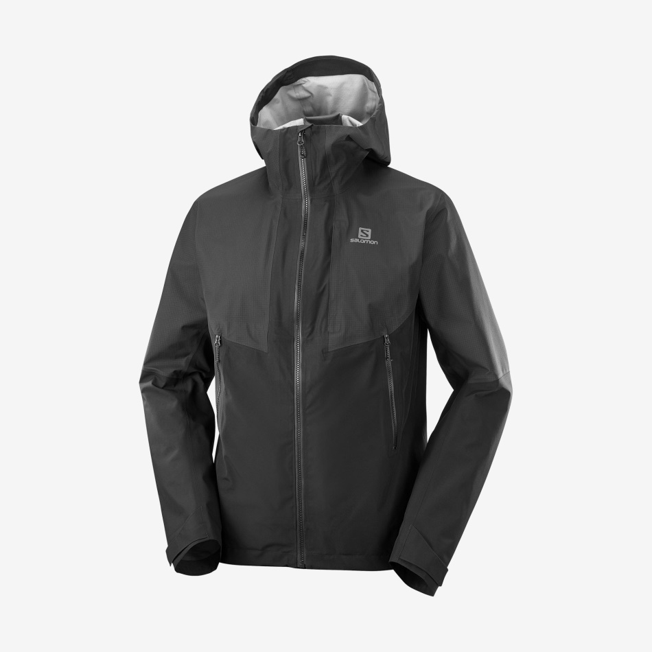 mens_shell_jacket_outline_gore_tex_hybrid_black.jpg Men's Shell Jacket Outline Gore-Tex Hybrid Black - Image 1
