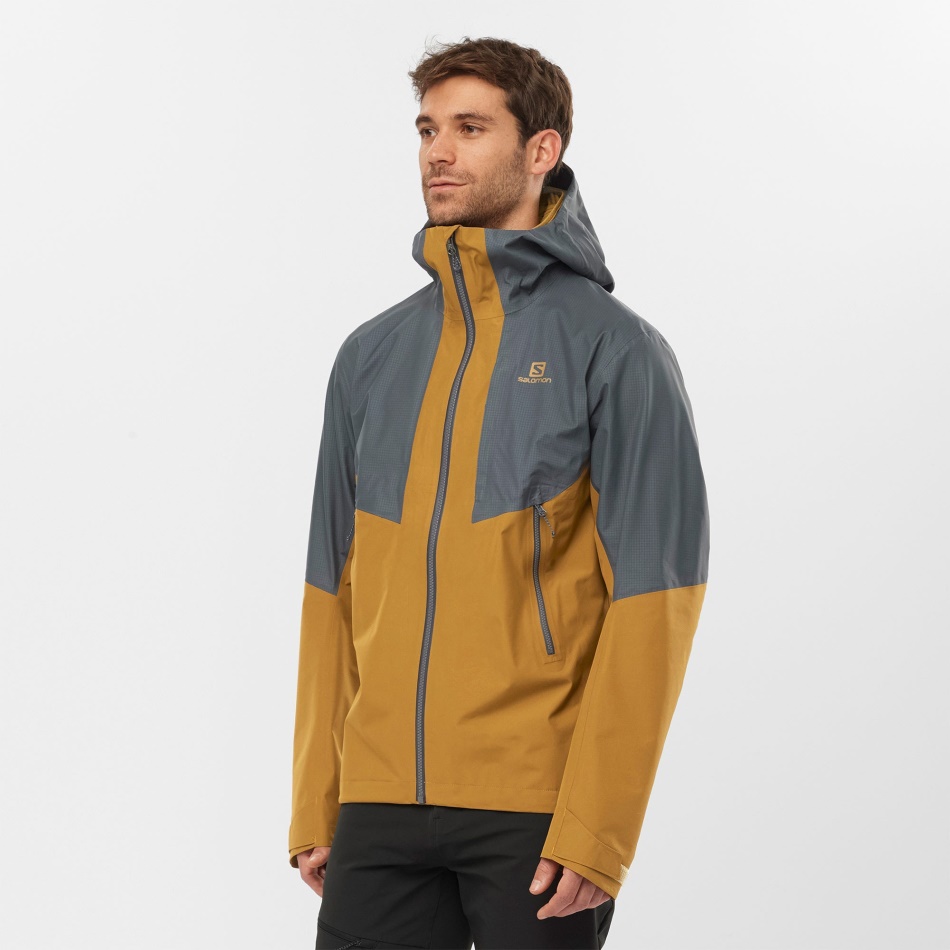 Men's Shell Jacket Outline Gore-Tex Hybrid Ebony-Bronze Brown - Image 2