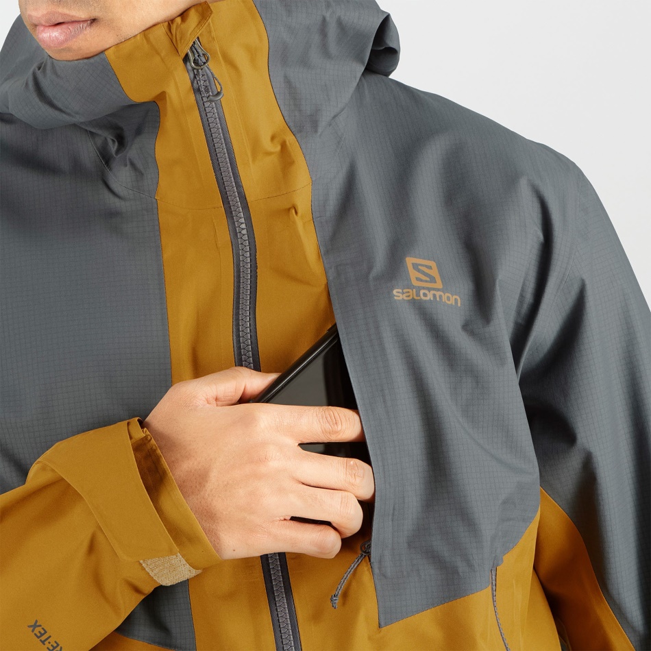 Men's Shell Jacket Outline Gore-Tex Hybrid Ebony-Bronze Brown - Image 6
