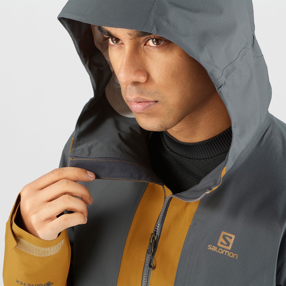 Men's Shell Jacket Outline Gore-Tex Hybrid Ebony-Bronze Brown - Image 8