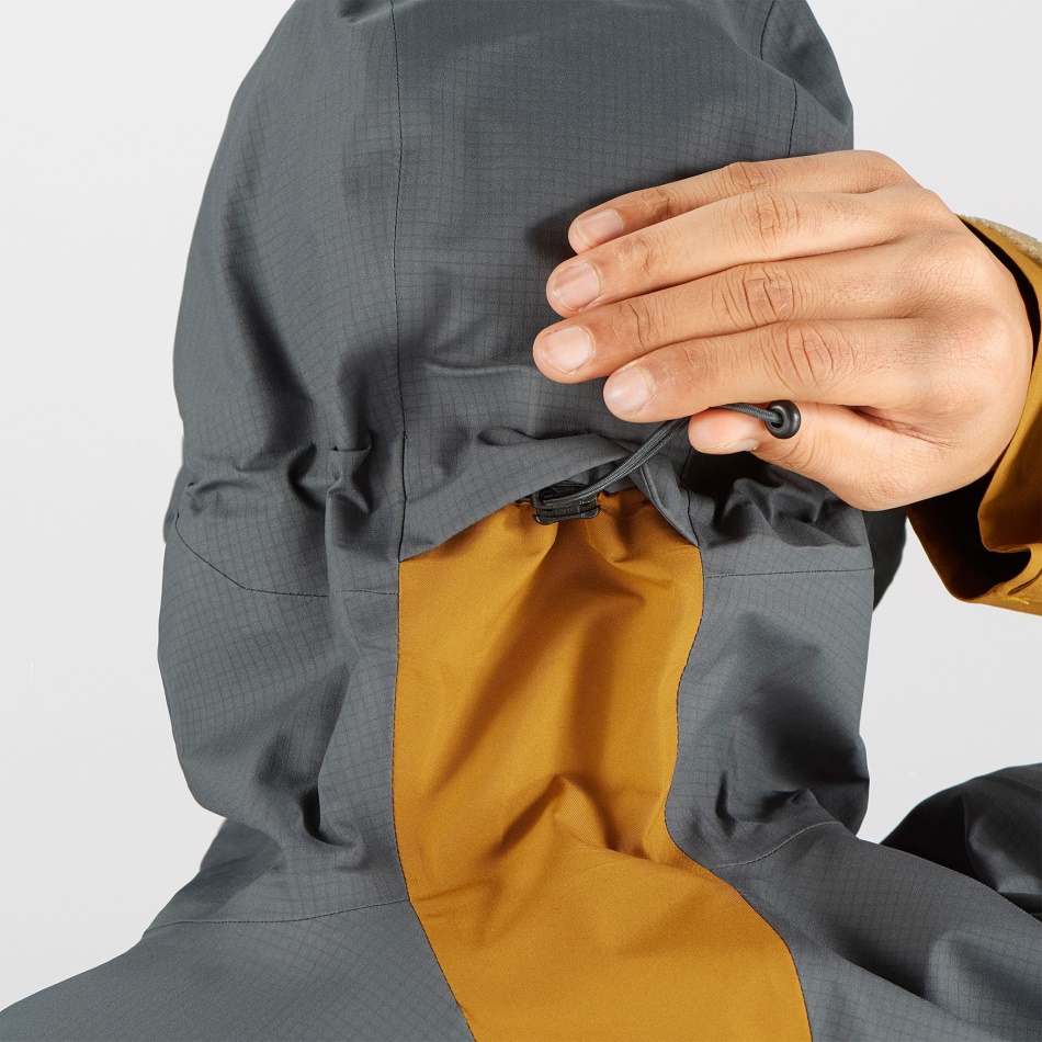 Men's Shell Jacket Outline Gore-Tex Hybrid Ebony-Bronze Brown - Image 9
