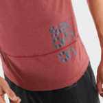 Men's Short Sleeve T-Shirt Cross Run Graphic Cabernet-Dark Denim-Heather - Image 3