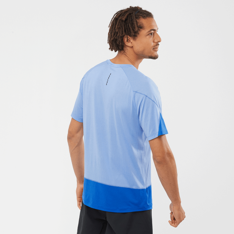 Men's Short Sleeve T-Shirt Cross Run Graphic Provence-Nautical Blue - Image 2
