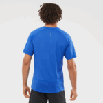 Men's Short Sleeve T-Shirt Cross Run Nautical Blue - Image 2