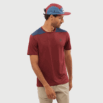 Men's Short Sleeve T-Shirt Outline Cabernet-Mood Indigo