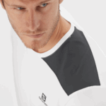 Men's Short Sleeve T-Shirt Outline White-Ebony - Image 4