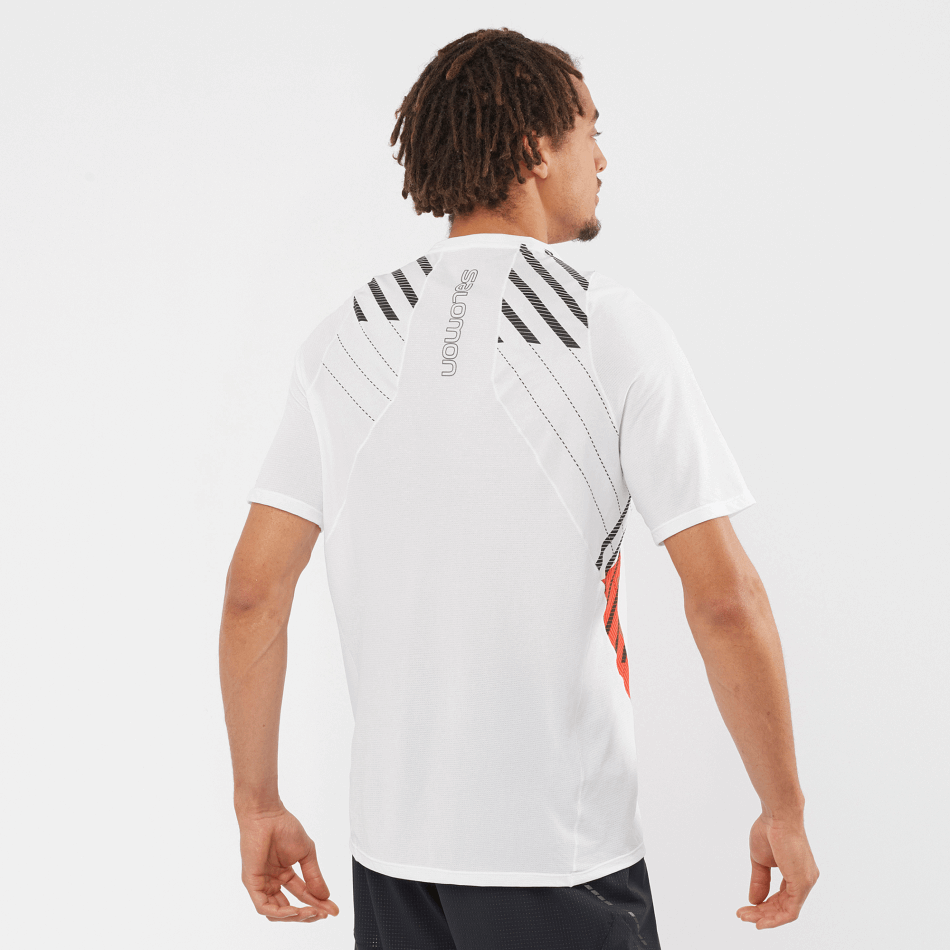 Men's Short Sleeve T-Shirt Sense Aero White-Fiery Red-Black - Image 2