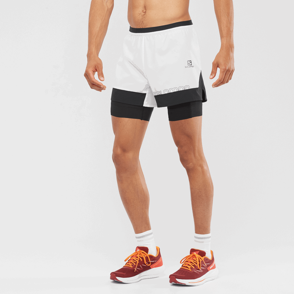 mens_shorts_cross_2in1_black_white.png Men's Shorts Cross 2In1 Black-White - Image 1