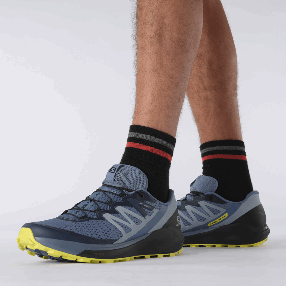 Men's Trail Running Shoes Sense Ride 4 Blue-Black-Evening Primrose - Image 7