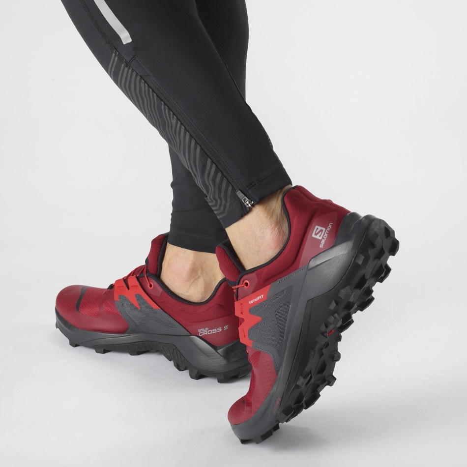 Men's Trail Running Shoes Wildcross 2 Biking Red-Ebony-Goji Berry - Image 6
