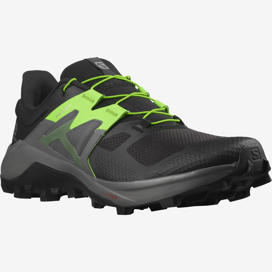 Men's Trail Running Shoes Wildcross 2 Black-Quiet Shade-Green Gecko - Image 2