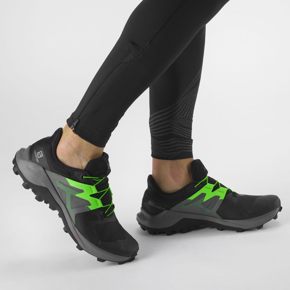 Men's Trail Running Shoes Wildcross 2 Black-Quiet Shade-Green Gecko - Image 6