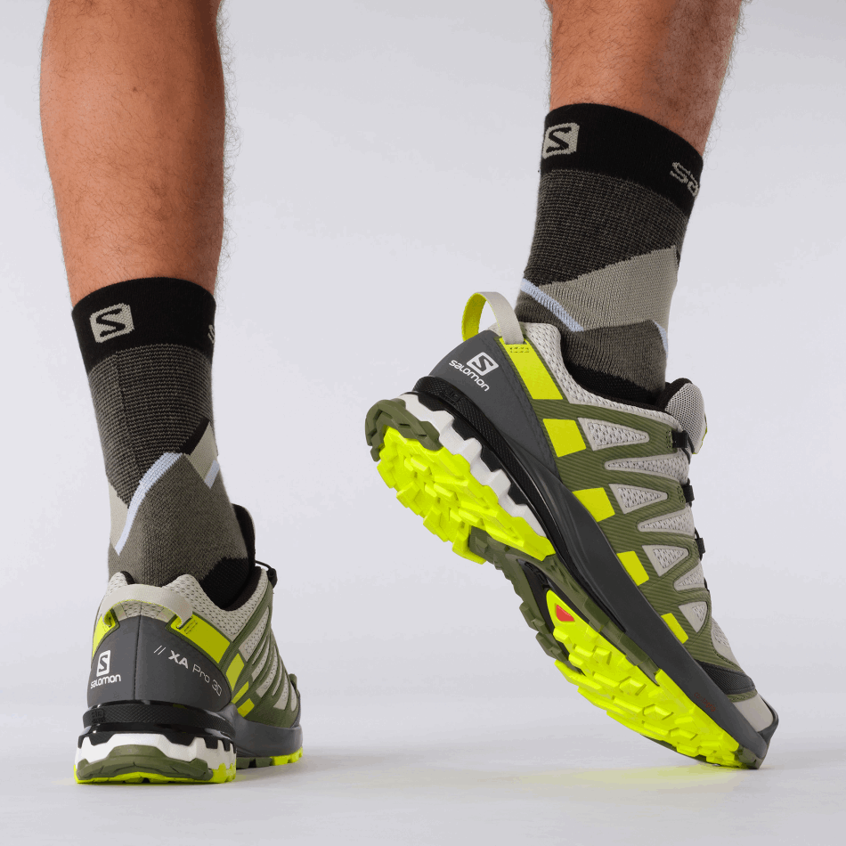 Men's Trail Running Shoes Xa Pro 3D V8 Lunar Rock-Primrose-Olivine - Image 8