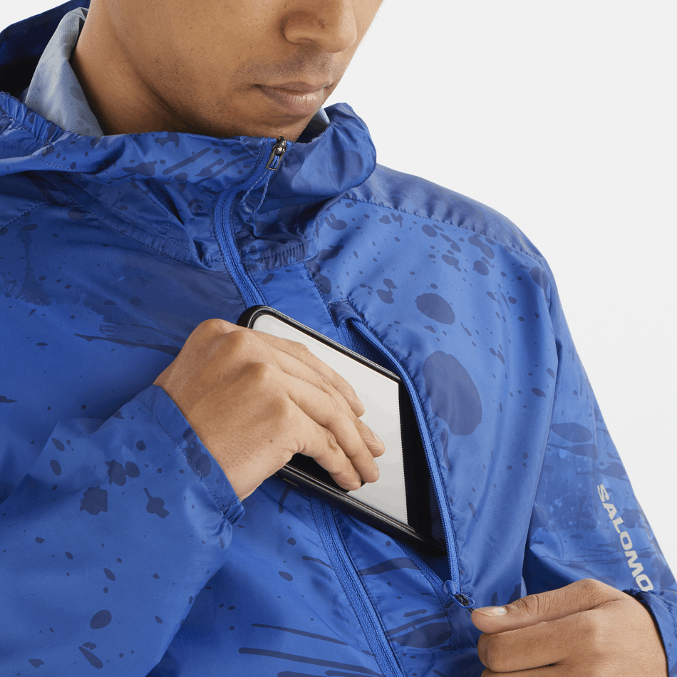 Men's Wind Jacket Hoodie Bonatti Cross Wind Nautical Blue-Ao-Navy Peony - Image 4