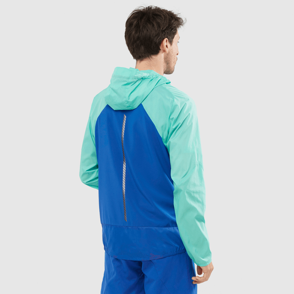 Men's Wind Jacket Hoodie Bonatti Cross Wind Pool Blue-Blue-Empire Yellow - Image 2