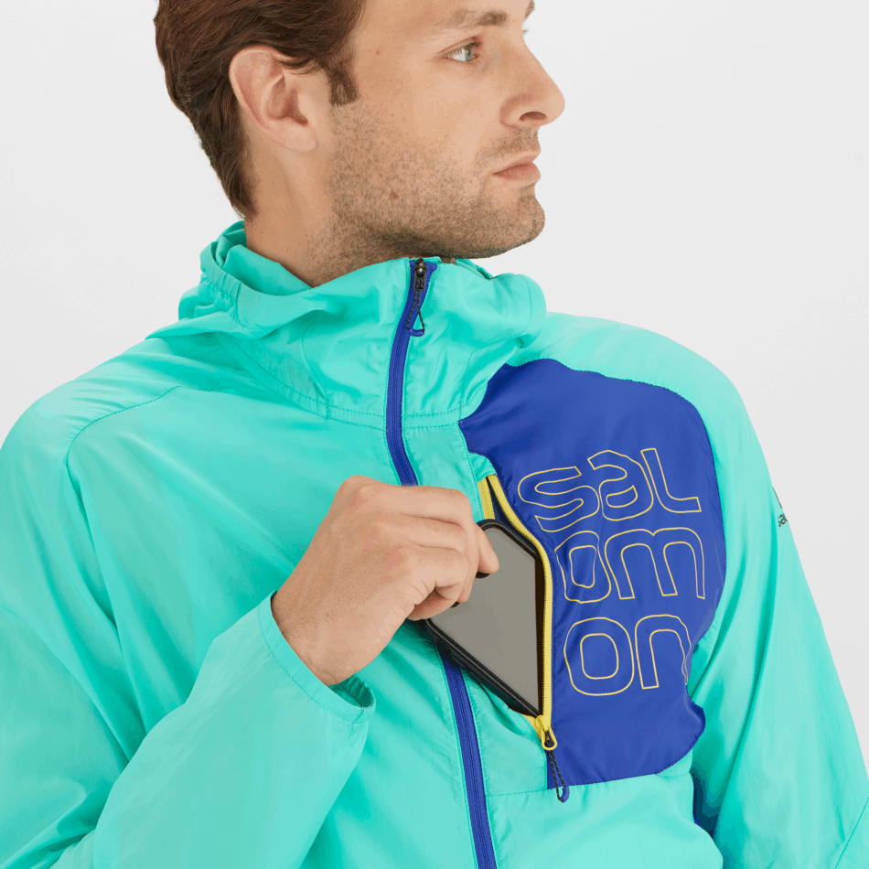 Men's Wind Jacket Hoodie Bonatti Cross Wind Pool Blue-Blue-Empire Yellow - Image 4