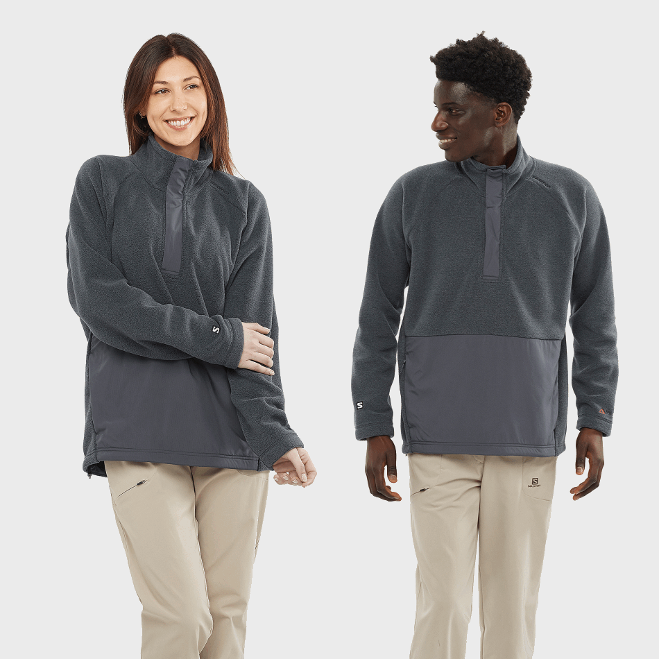 unisex_half_zip_midlayer_outlife_polartec_halz_zip_ebony.png Unisex Half Zip Midlayer Outlife Polartec Halz Zip Ebony - Image 1