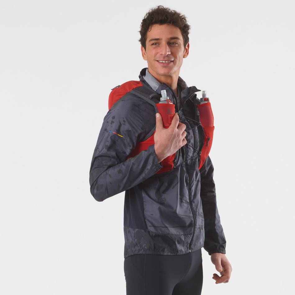 Unisex Running Vest With Flasks Included Active Skin 8 Fiery Red-Ebony - Image 2